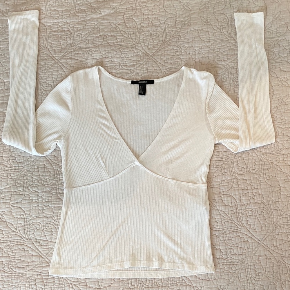 White long sleeve top